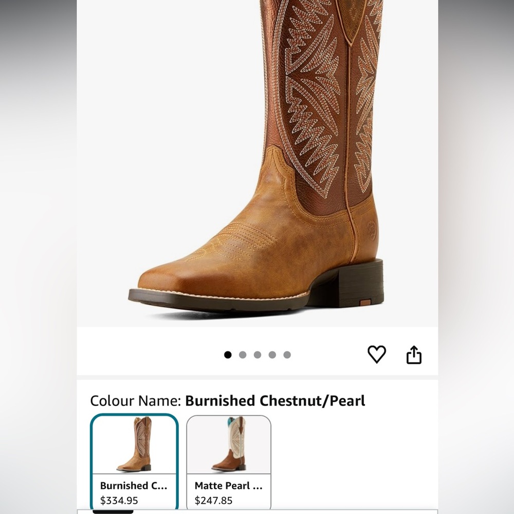 Ariat Burnished Chestnut/Pearl Women's Heeled Cowboy Boots